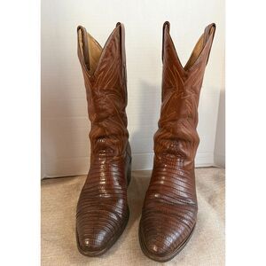 Cedillo GCA Teju Lizard Cowboy Boots Men's 9D Brown Exotic Western Mexico